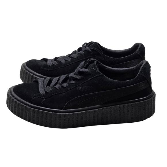 Puma Black Suede Platform Creeper Sneakers Women’s Size 6 - Picture 6 of 13
